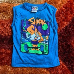 Kids Land Shark Vintage 80s 90s Tank Top Size 6